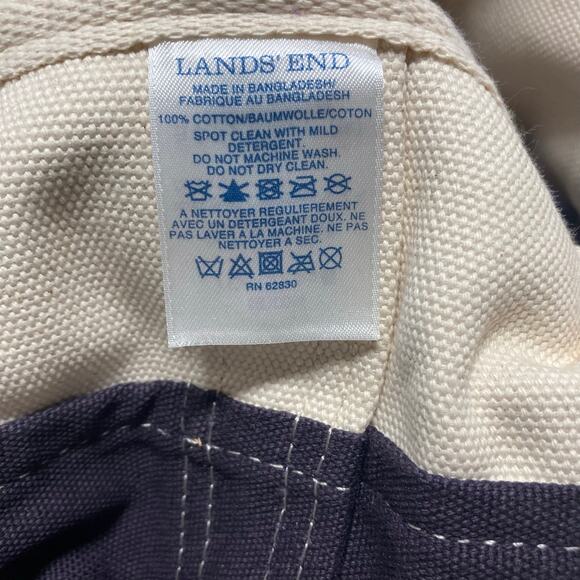 Lands End Canvas Tote Beige and Navy w/ letter "B" Good Condition. Pre-Owned - Picture 8 of 14